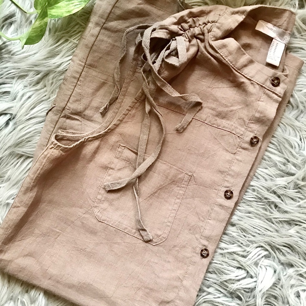 Contemporary Utility Linen Popover Dress